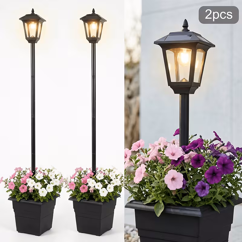 Lot de 2 Lampadaire pour jardin automatique – Image 1