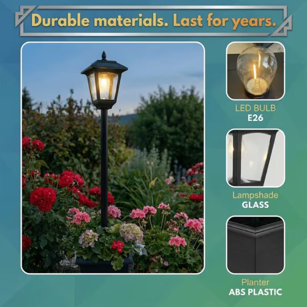 Lot de 2 Lampadaire pour jardin automatique